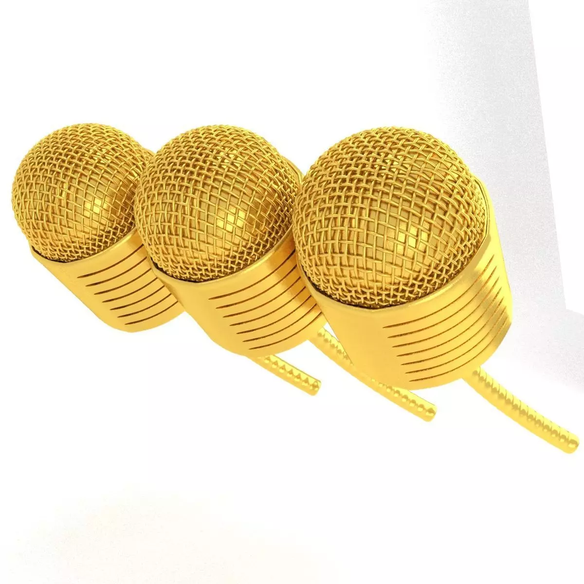 microphone gold 3D model_0