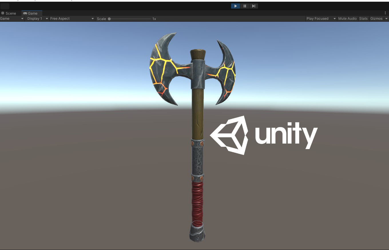 Stylized Warrior Axe PBR Modeling Free low-poly 3D model_13