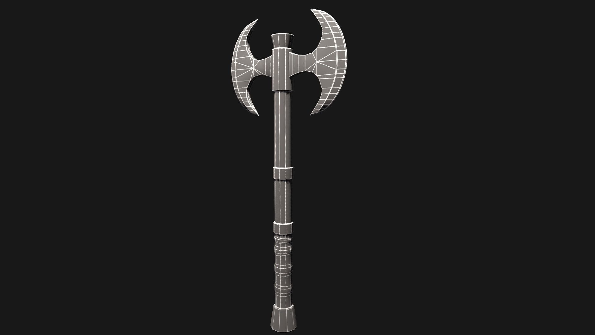 Stylized Warrior Axe PBR Modeling Free low-poly 3D model_16