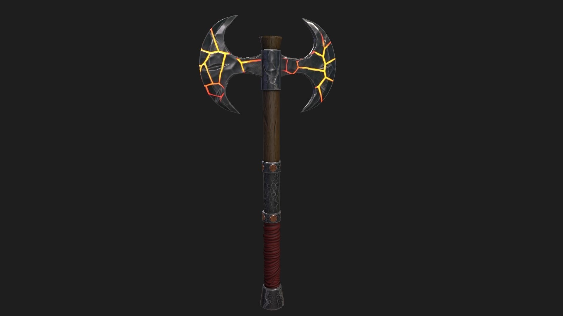 Stylized Warrior Axe PBR Modeling Free low-poly 3D model_2