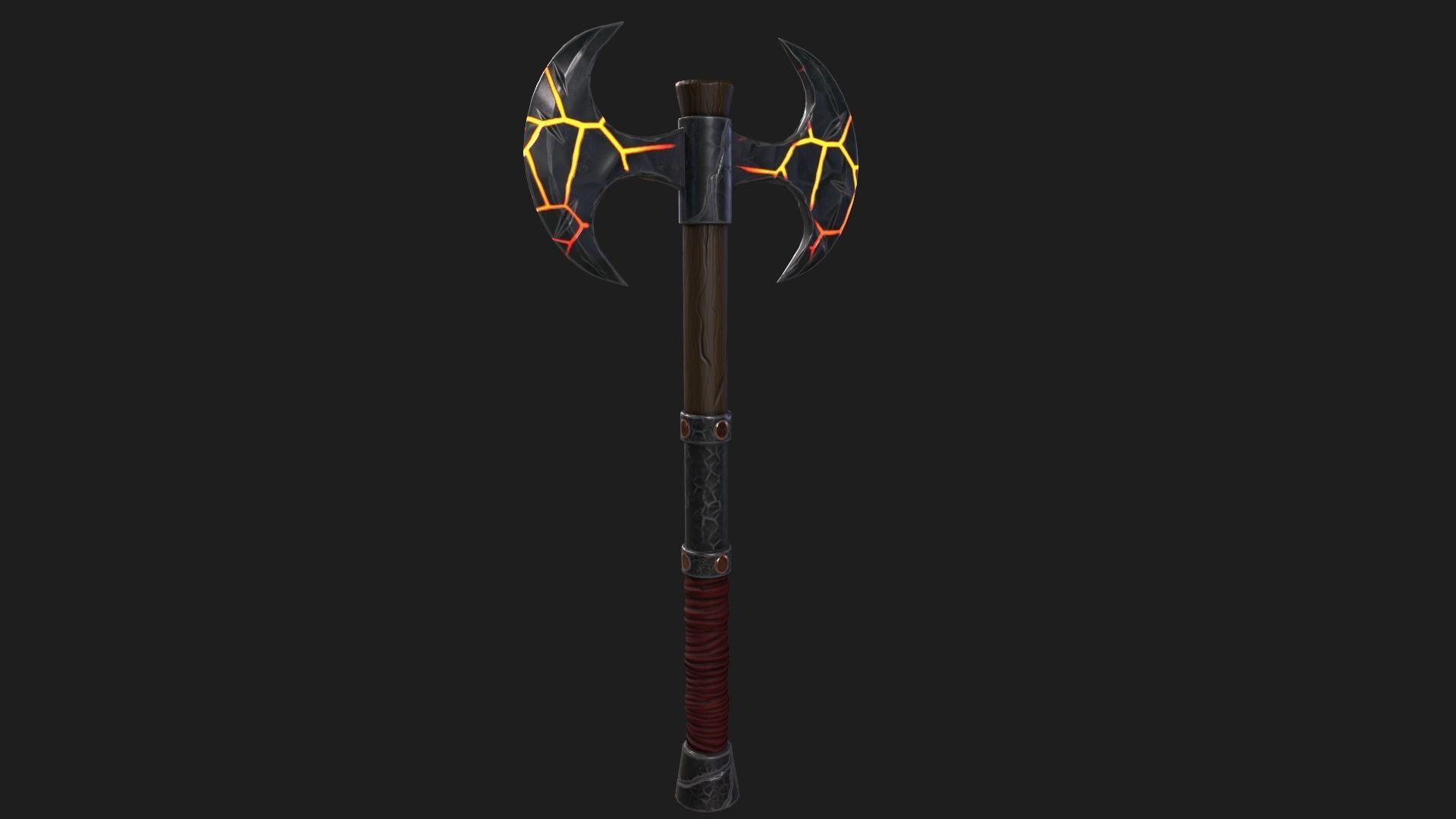 Stylized Warrior Axe PBR Modeling Free low-poly 3D model_8