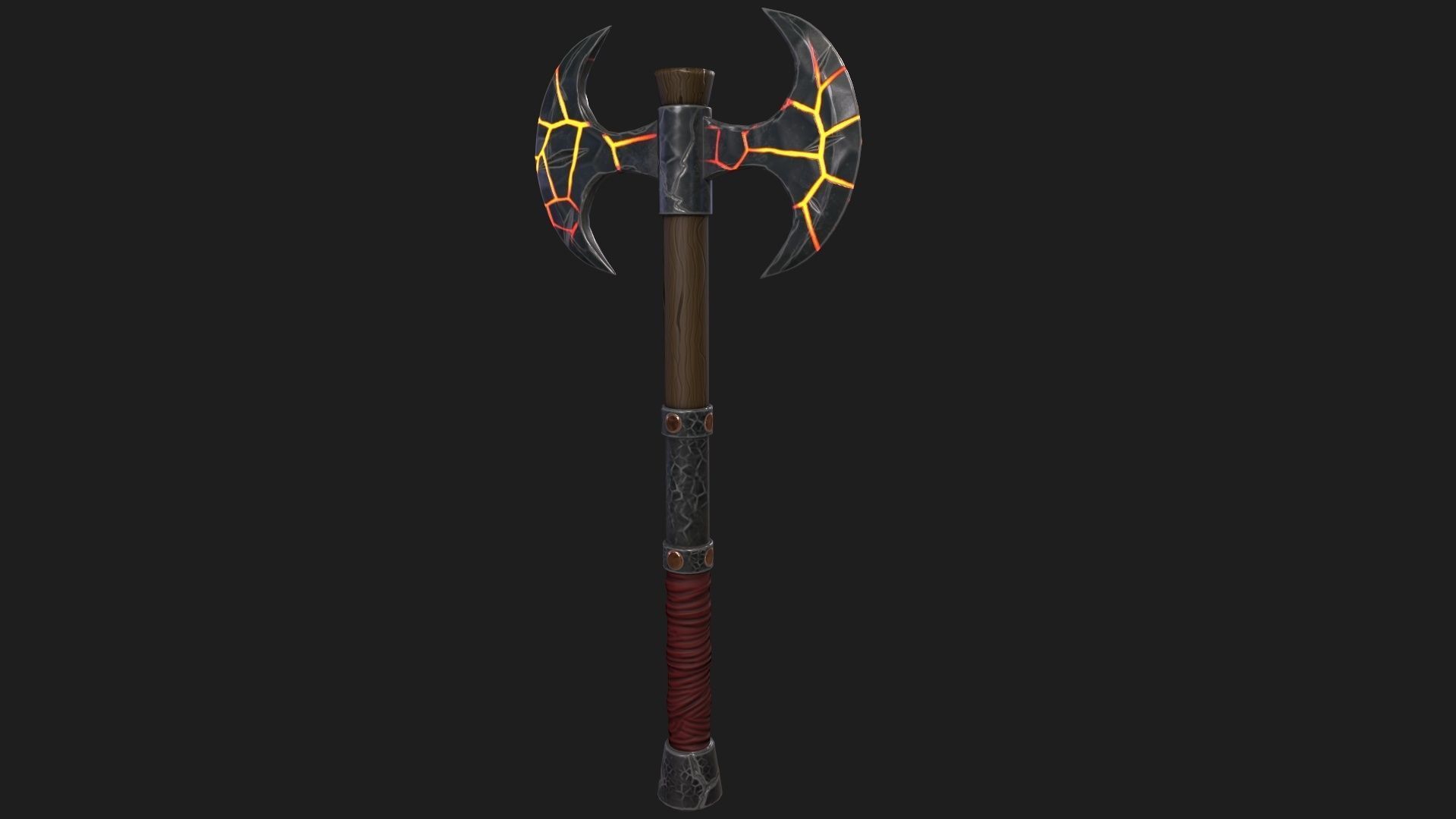 Stylized Warrior Axe PBR Modeling Free low-poly 3D model_5