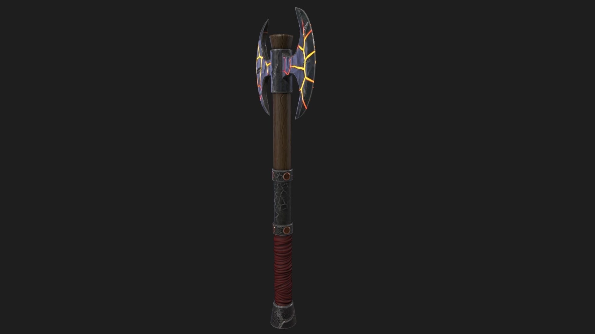 Stylized Warrior Axe PBR Modeling Free low-poly 3D model_6