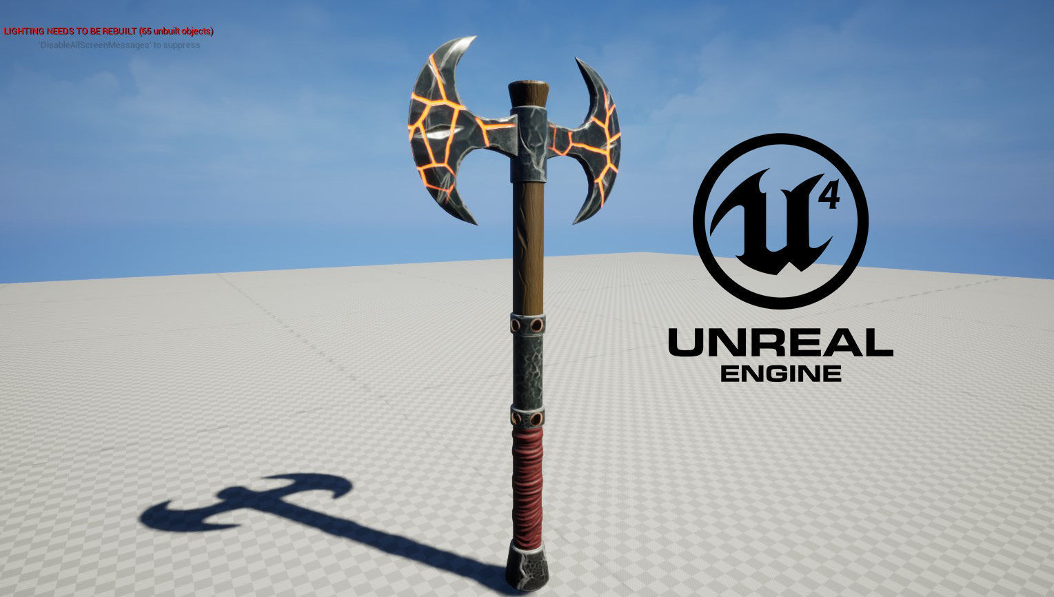 Stylized Warrior Axe PBR Modeling Free low-poly 3D model_12