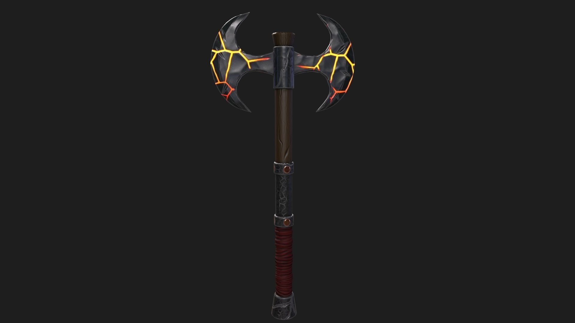 Stylized Warrior Axe PBR Modeling Free low-poly 3D model_3