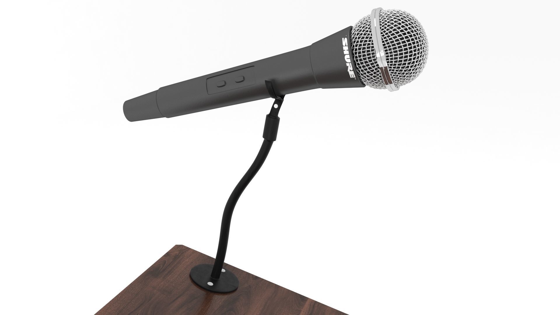 podium microphone 3D model_1