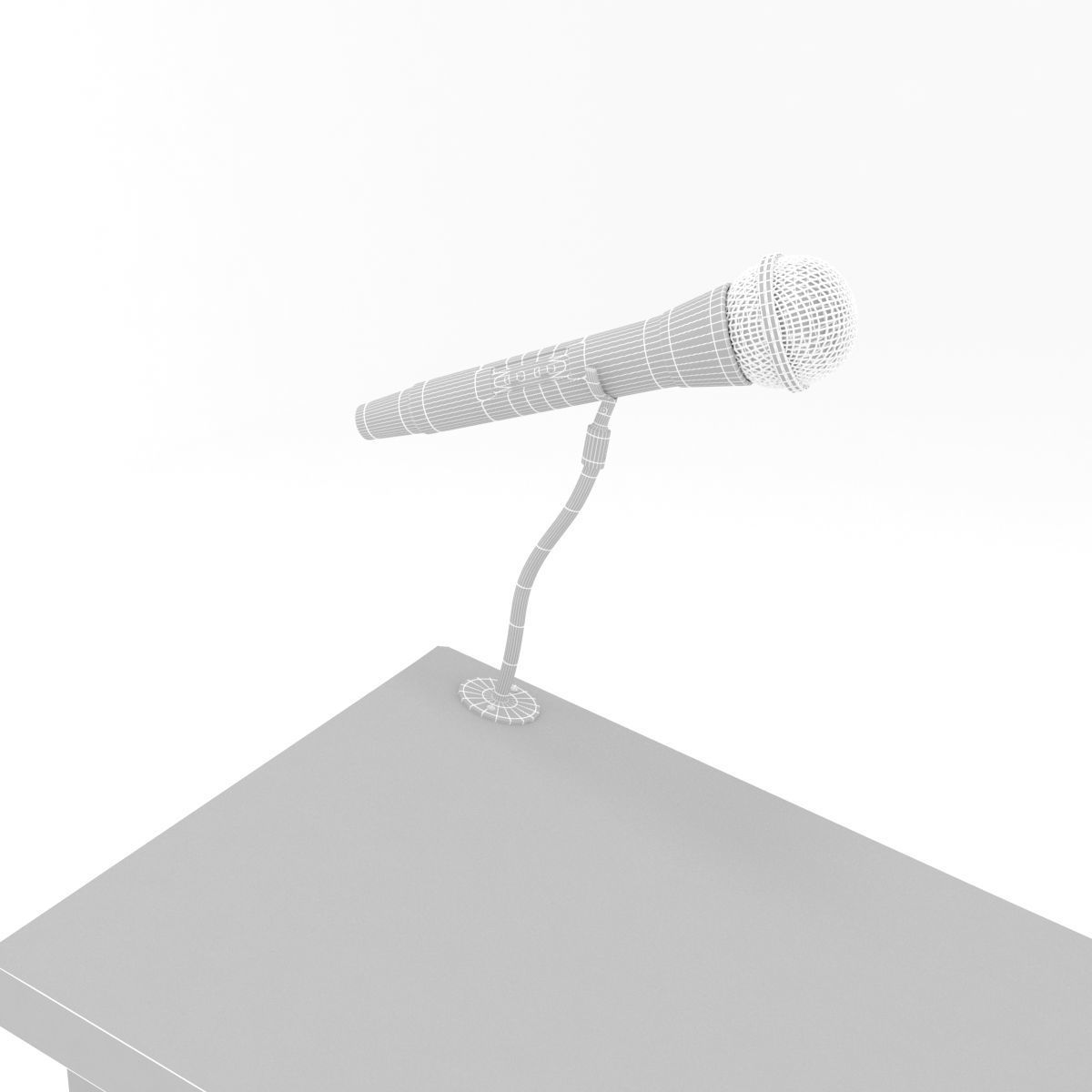 podium microphone 3D model_9