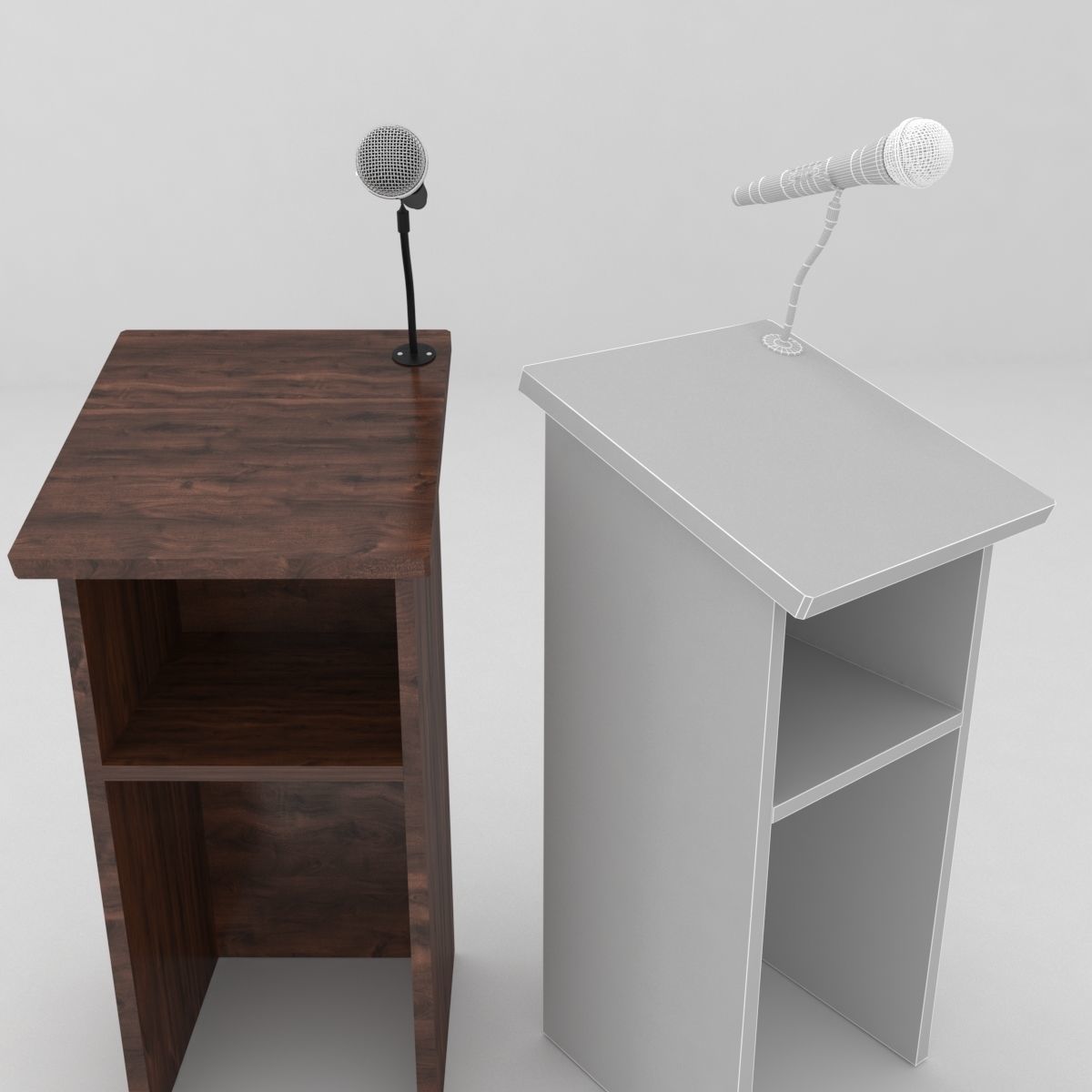 podium microphone 3D model_7