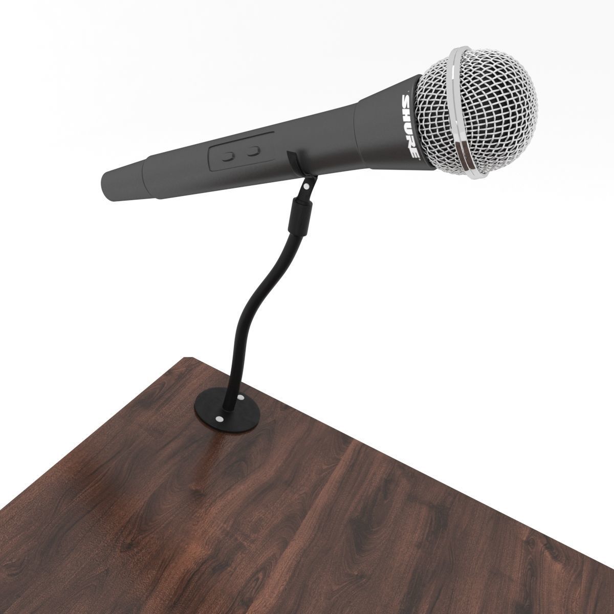 podium microphone 3D model_6