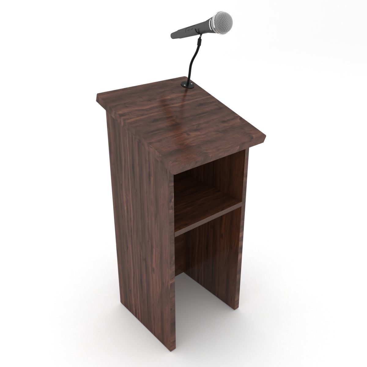 podium microphone 3D model_4