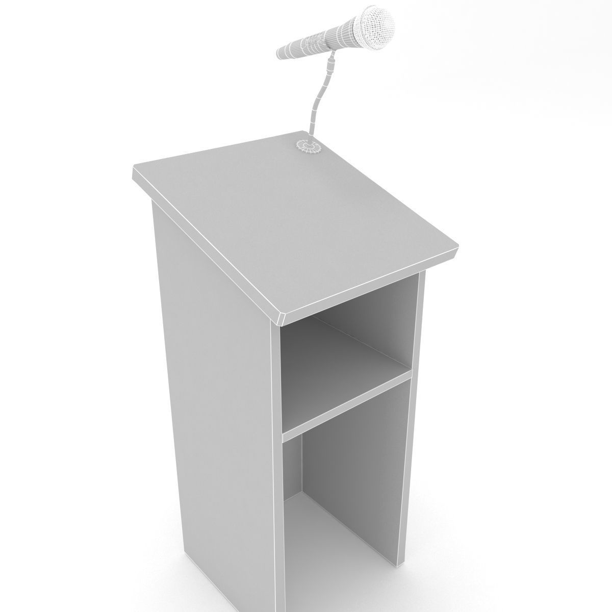 podium microphone 3D model_8