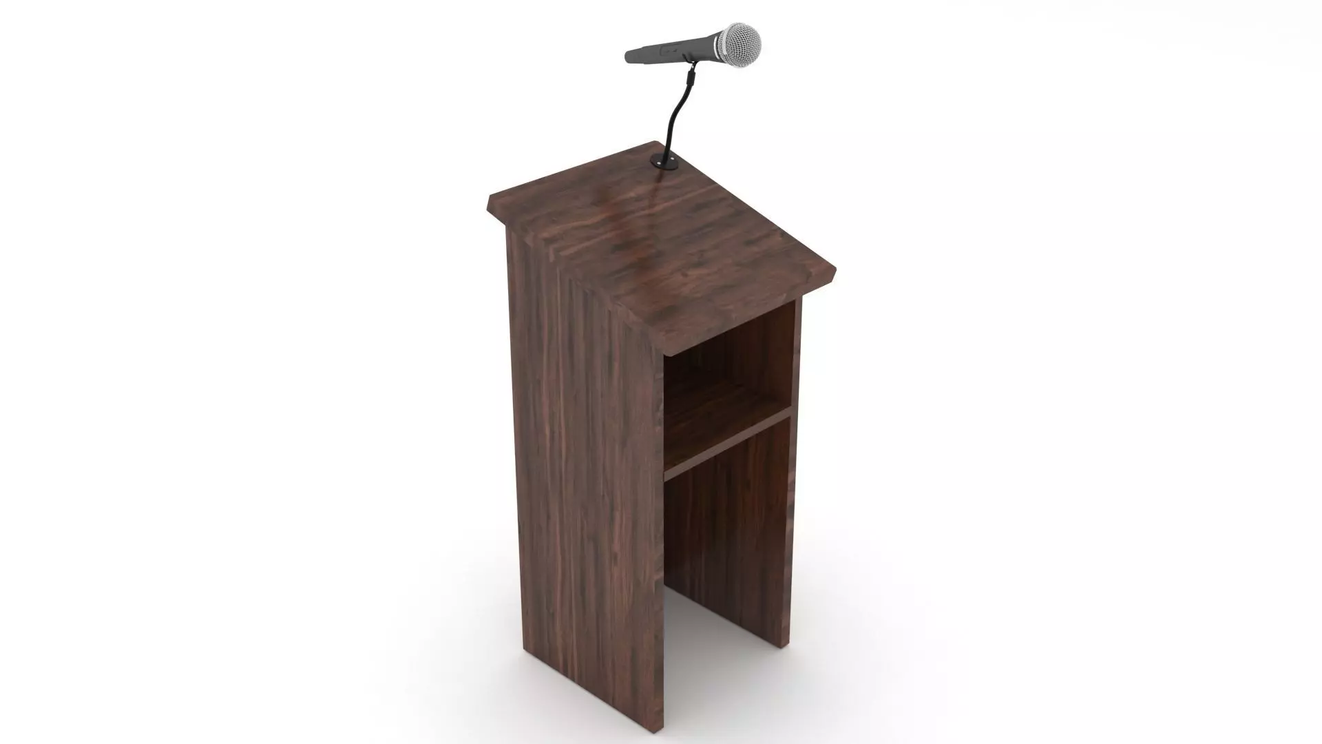 podium microphone 3D model_0