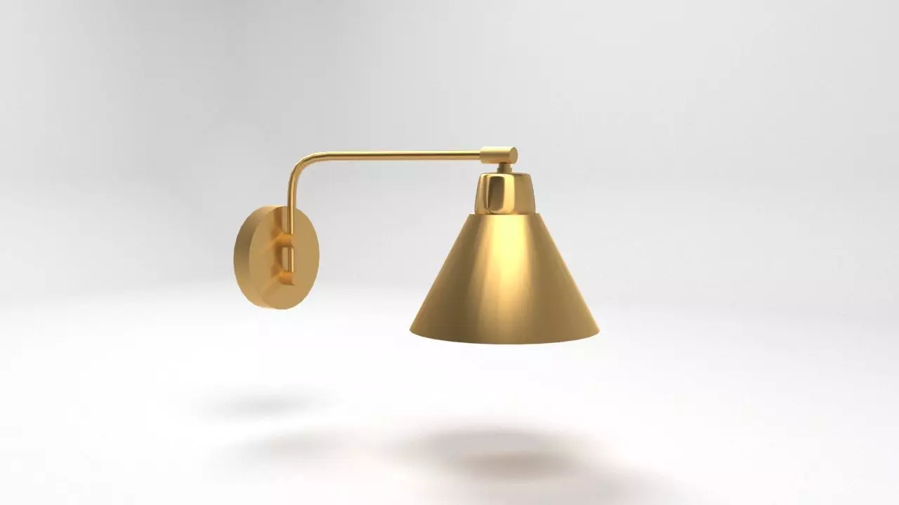 Applique gold wall lamp 3D model_0