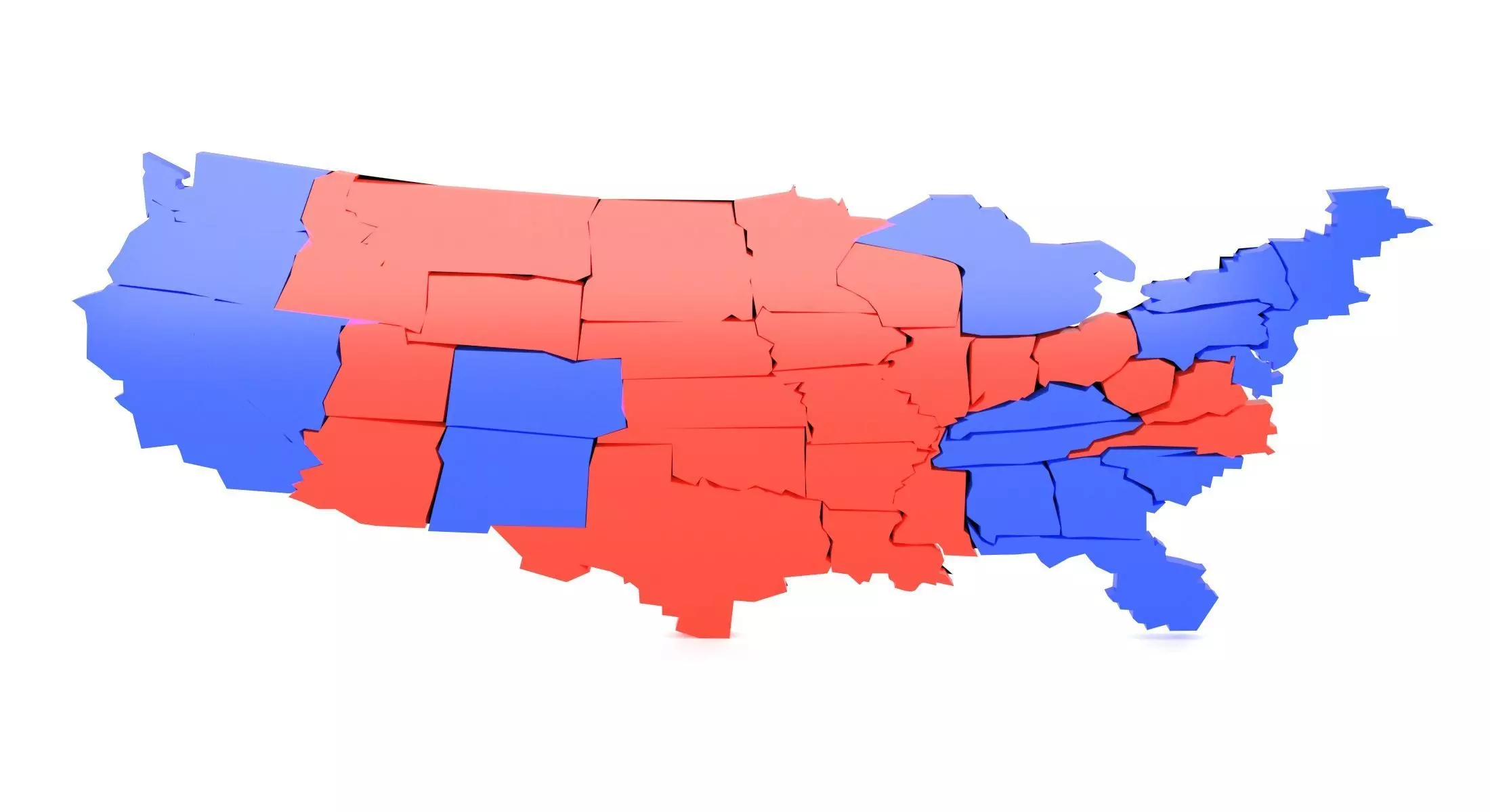 America political map 3D model_0