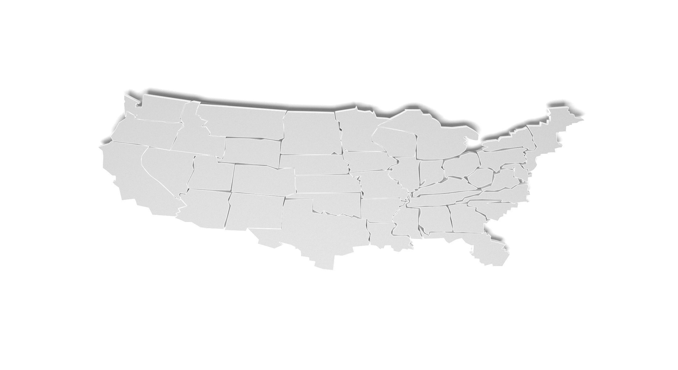 America political map 3D model_4