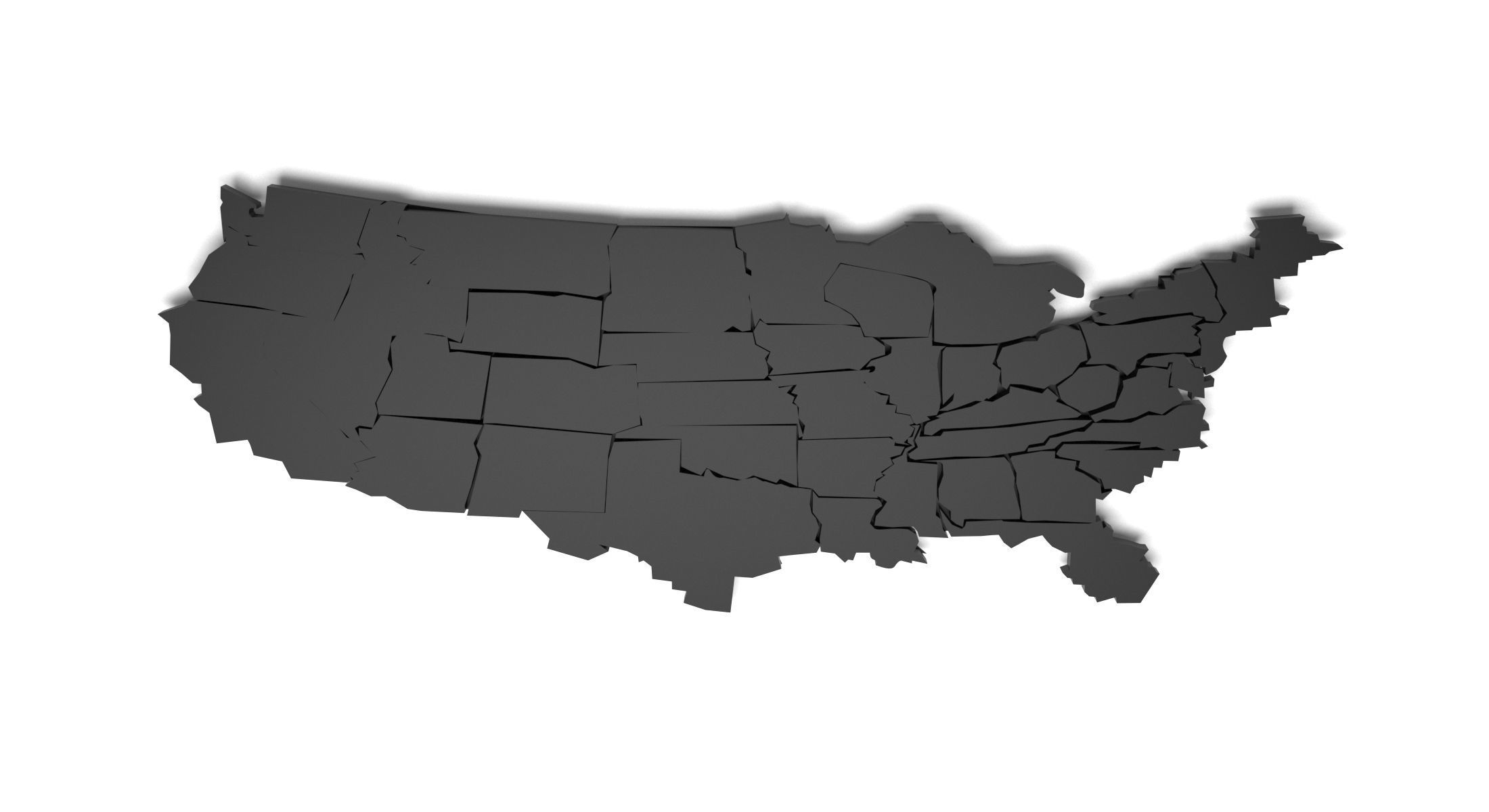 America political map 3D model_3