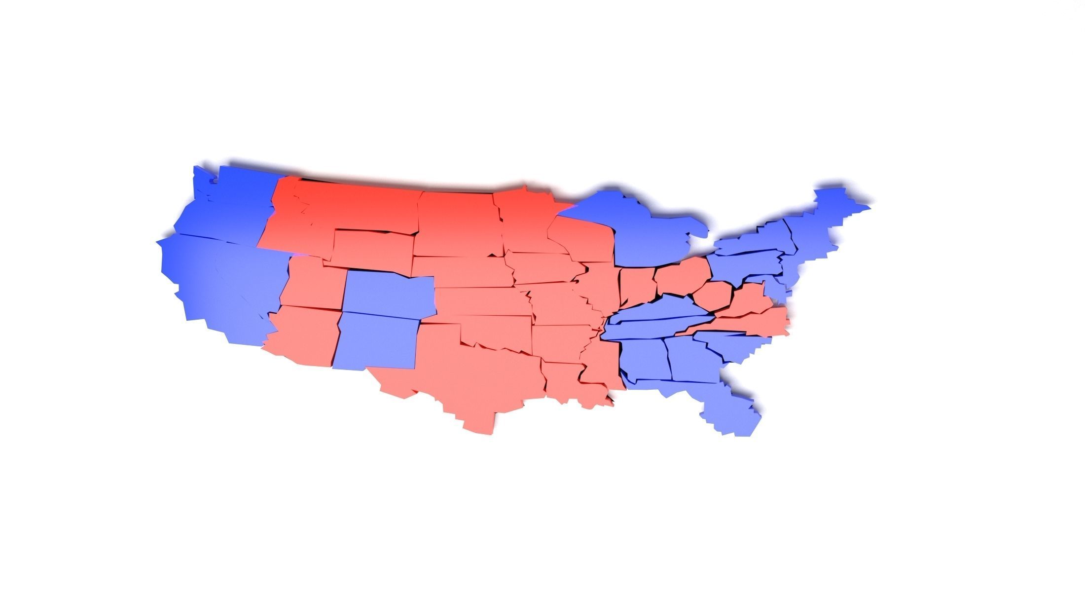 America political map 3D model_2