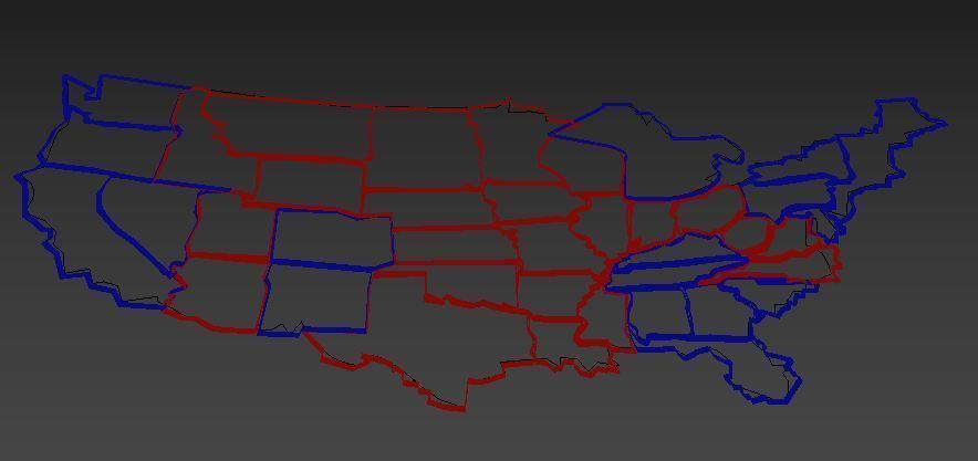 America political map 3D model_5