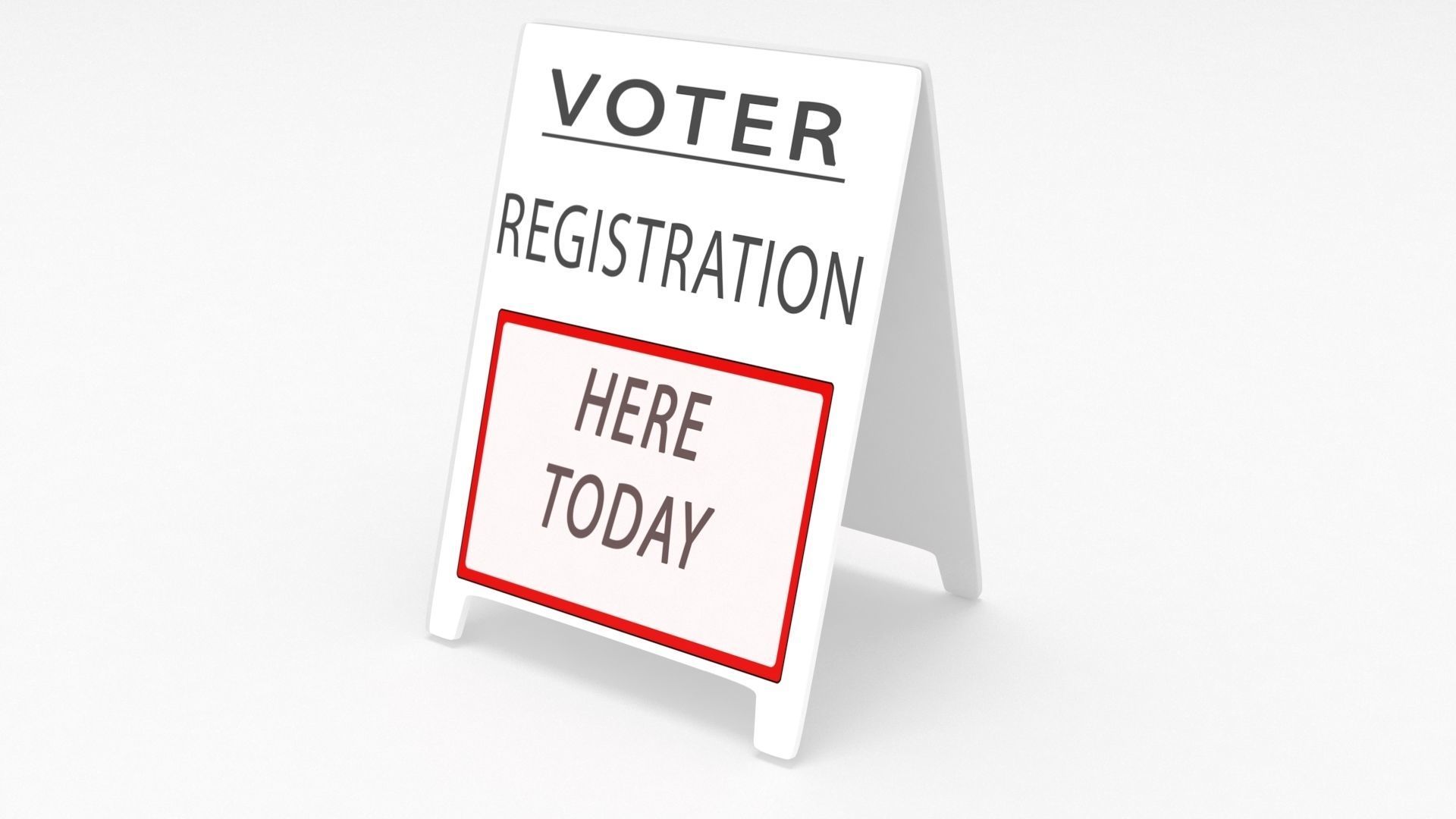 voter registartion sign board 3D 3D model_3