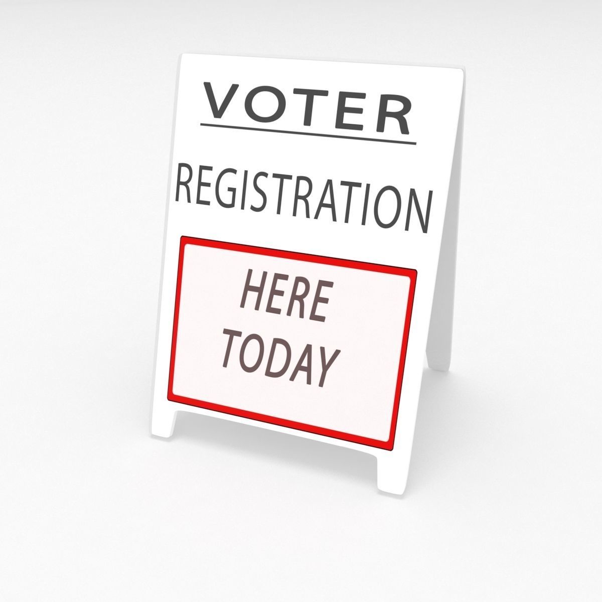 voter registartion sign board 3D 3D model_4