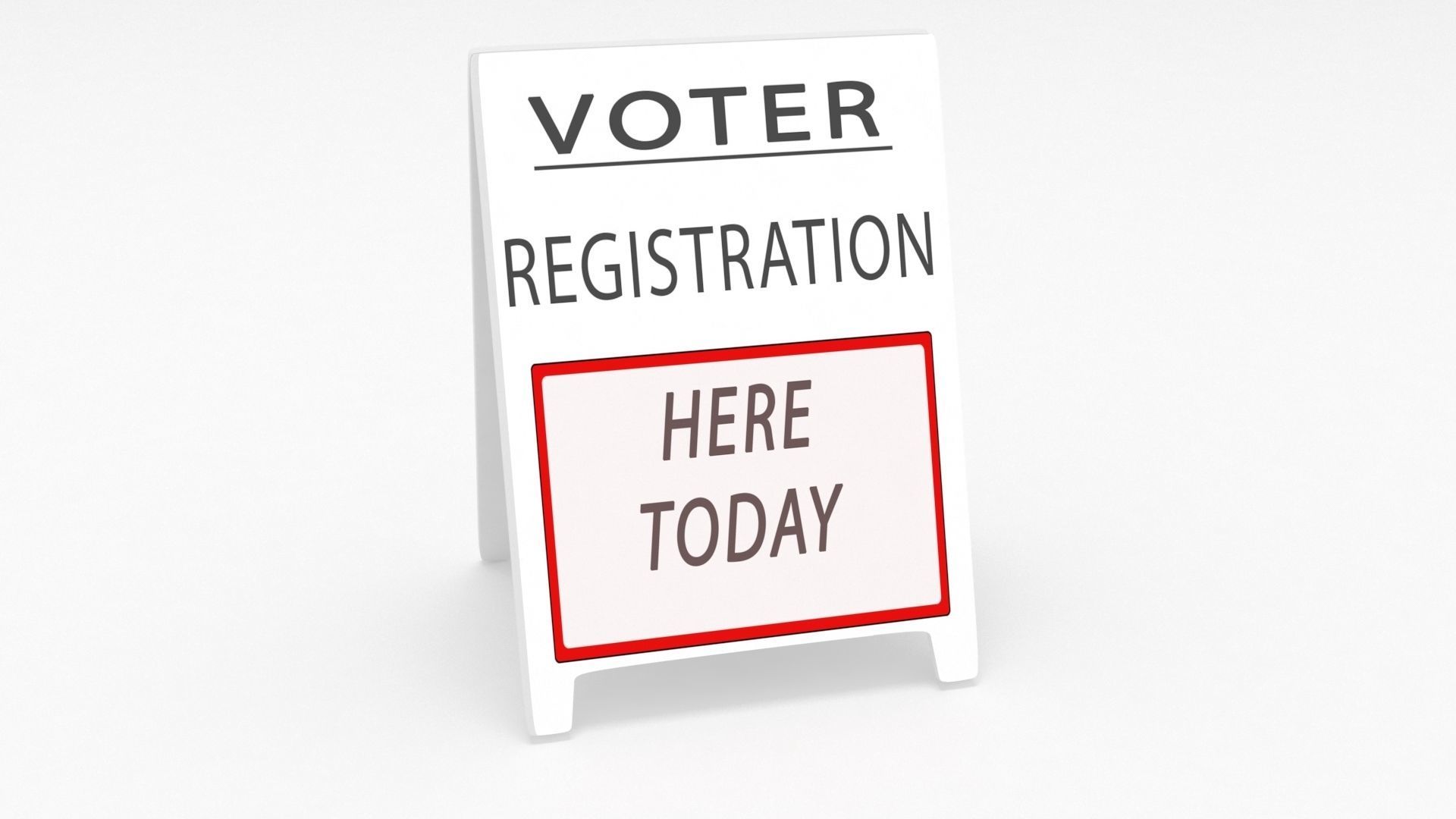 voter registartion sign board 3D 3D model_2