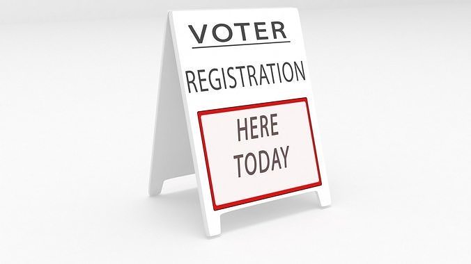 voter registartion sign board 3D 3D model