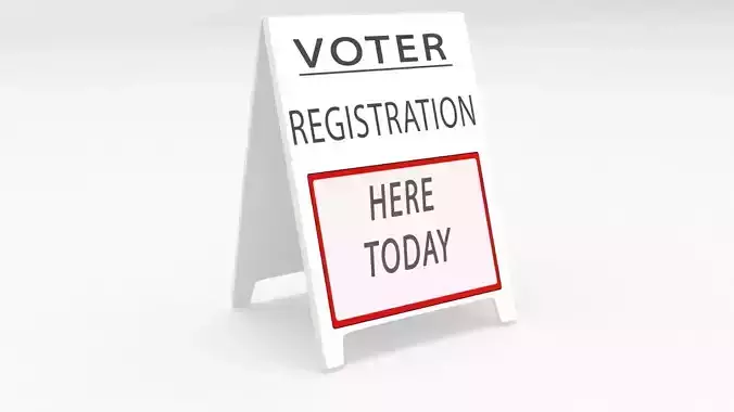 voter registartion sign board 3D 3D model
