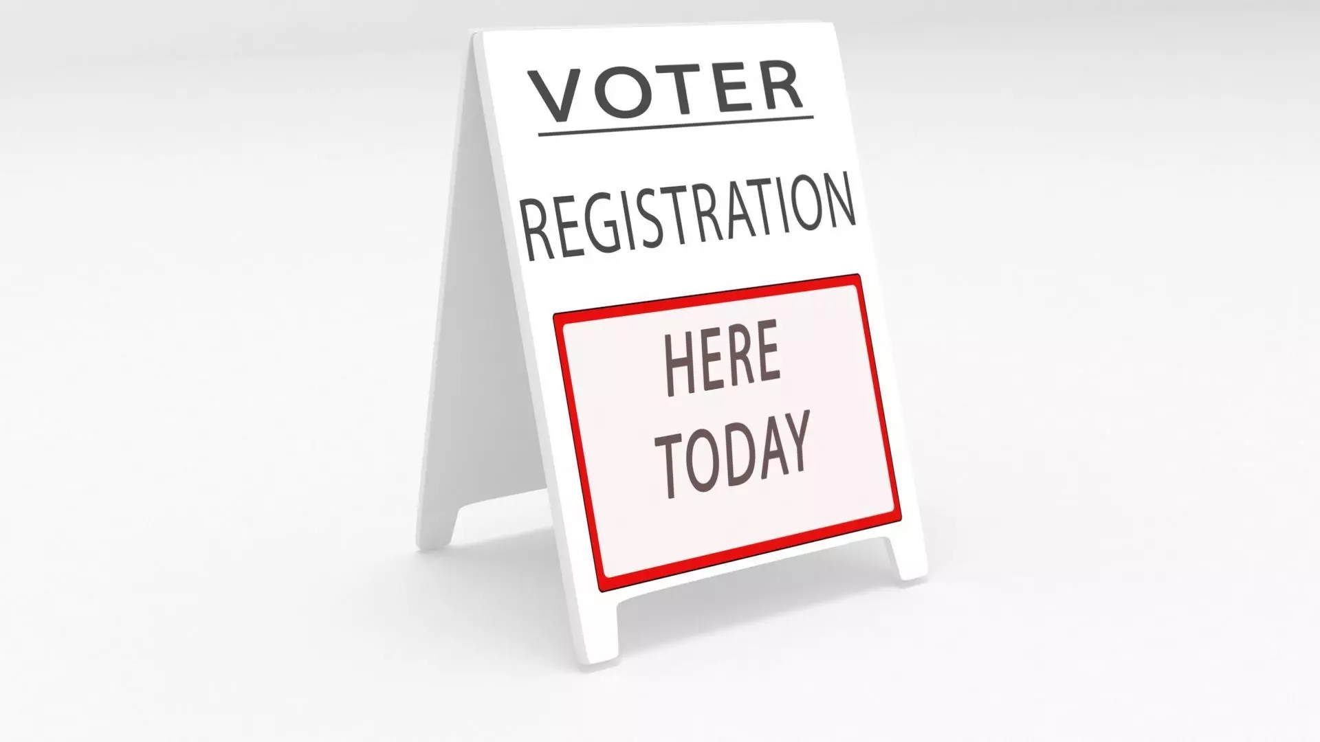 voter registartion sign board 3D 3D model_0