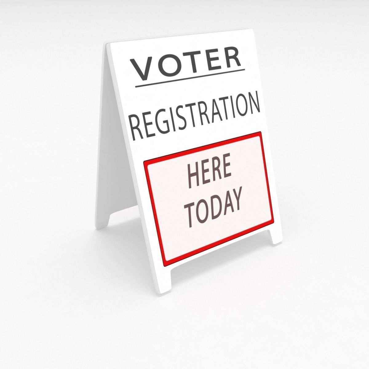 voter registartion sign board 3D 3D model_5