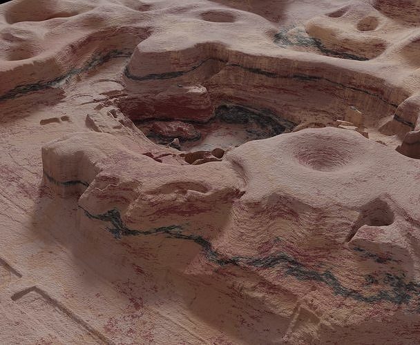 Mars open pit mining quarry 3D model
