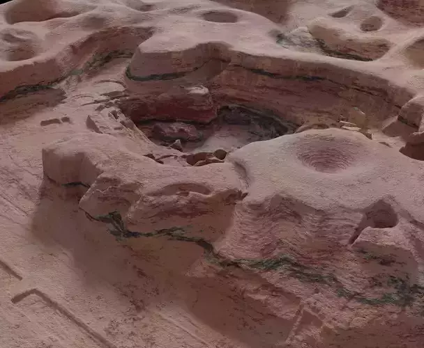 Mars open pit mining quarry 3D model