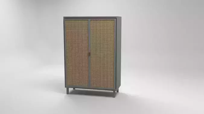 Armoire cabinet with rattan doors