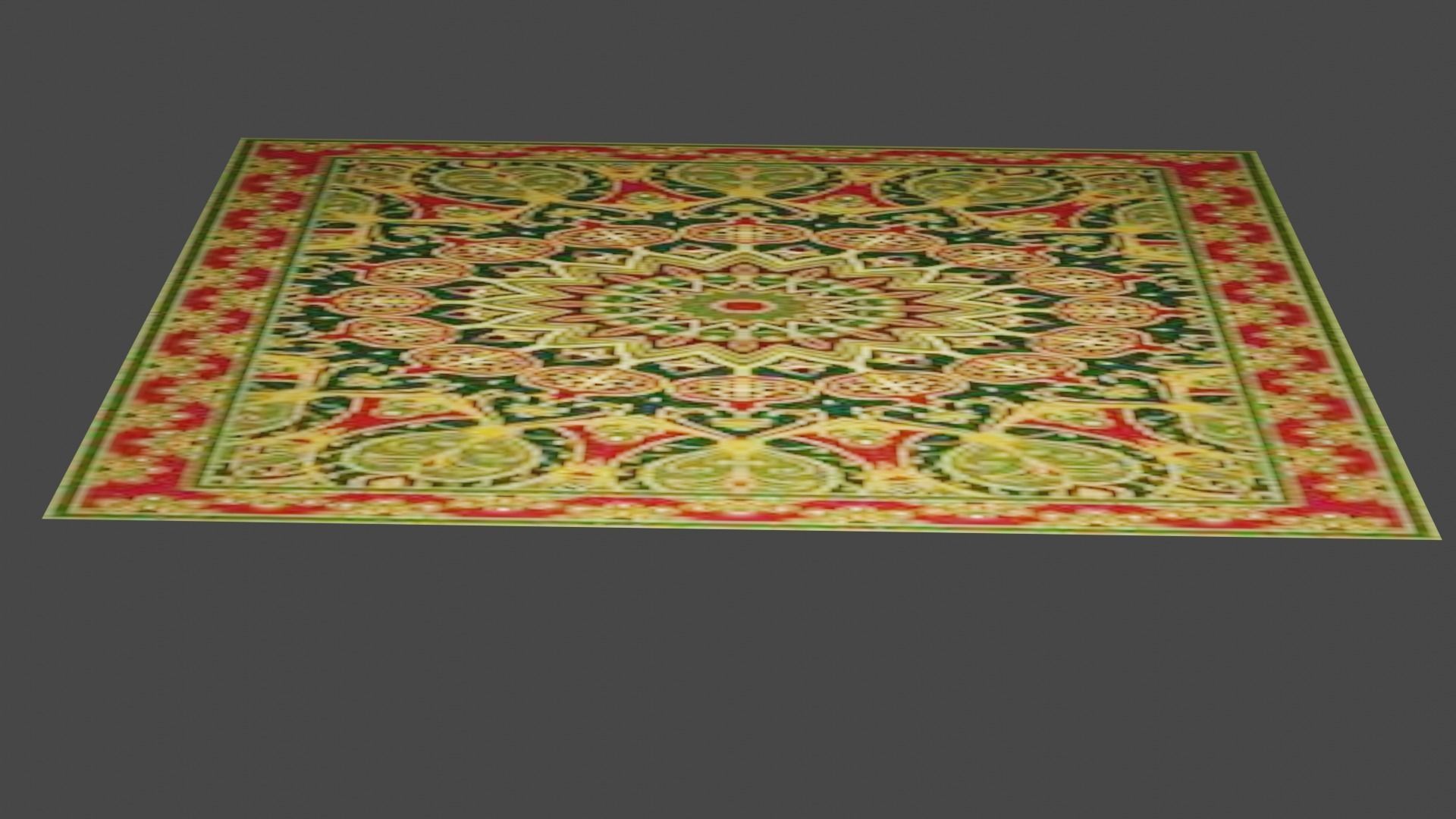 carpet rug with ornate design 3D model_1