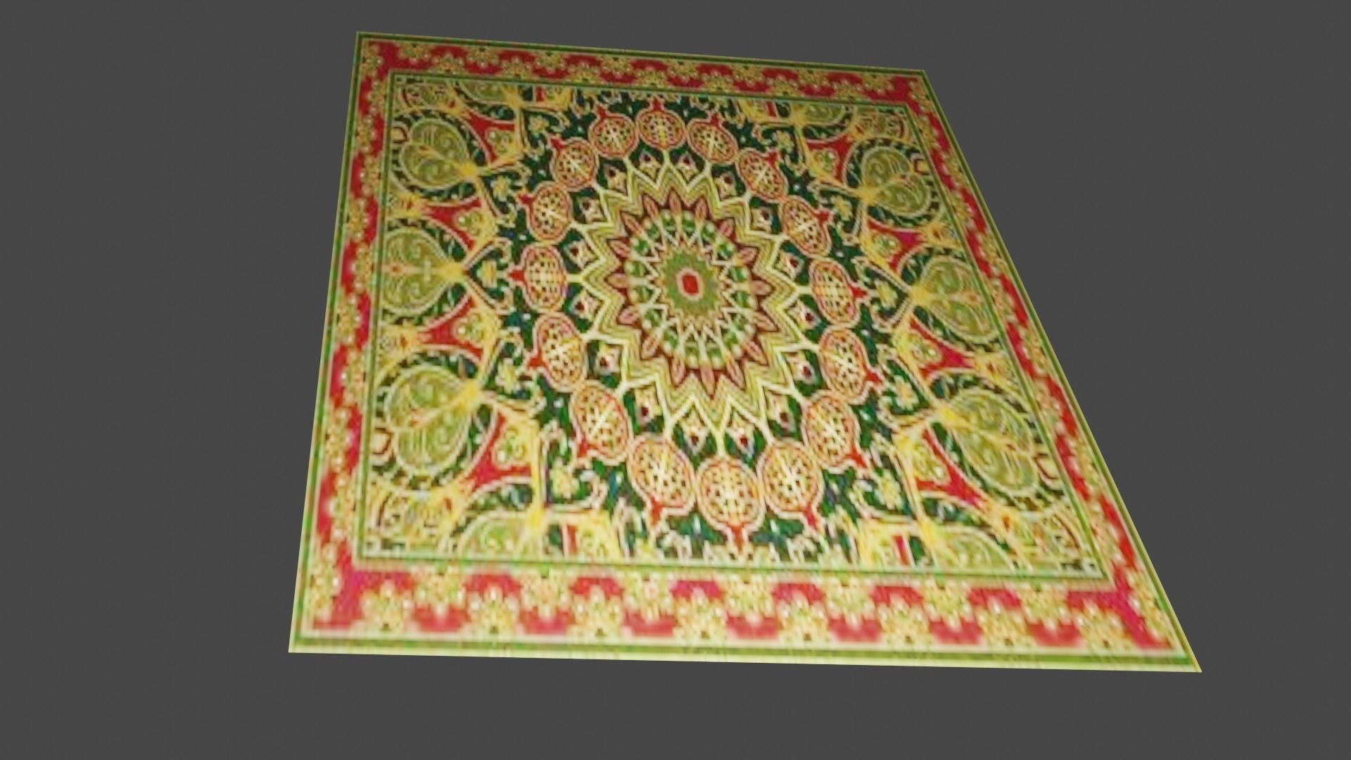 carpet rug with ornate design 3D model_2