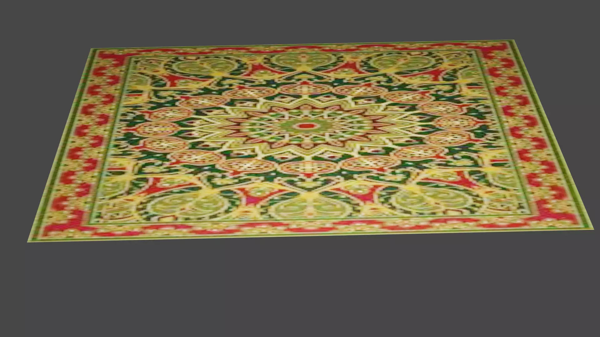 carpet rug with ornate design 3D model_0