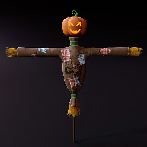 Scarecrow 3d model Low-poly 3D model