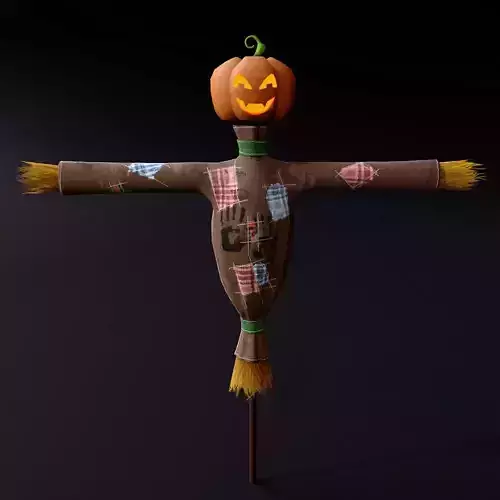 Scarecrow 3d model Low-poly 3D model