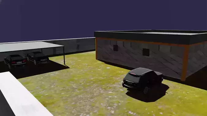 house garage with car in it