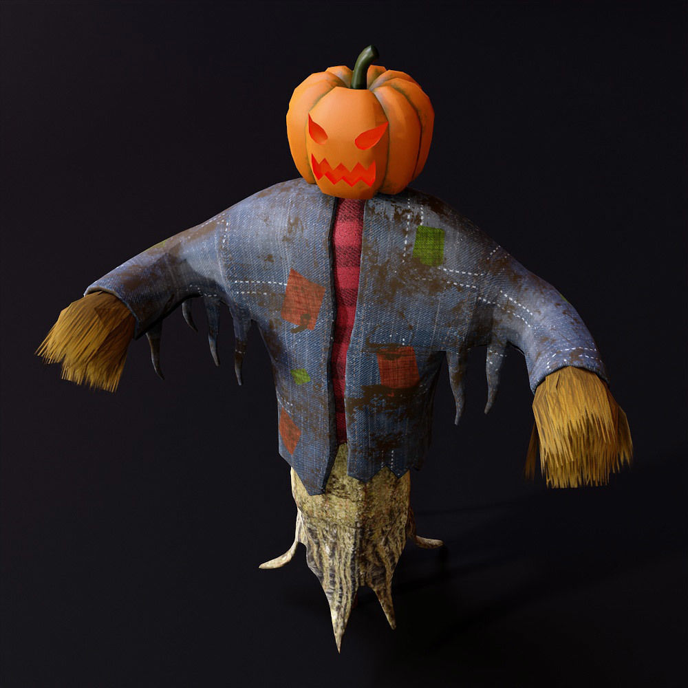 Scarecrow scary 3d model   Low-poly 3D model_1