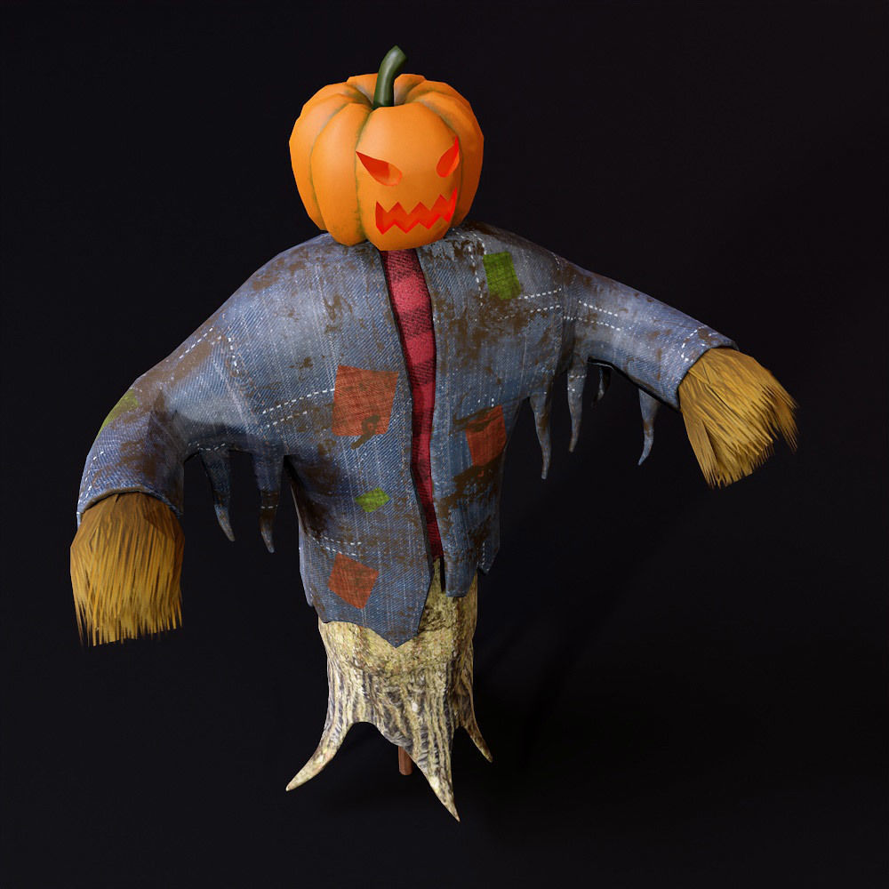 Scarecrow scary 3d model   Low-poly 3D model_2