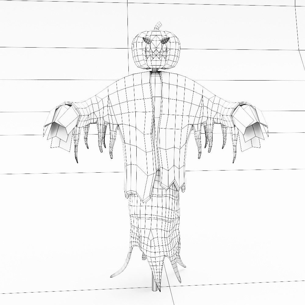 Scarecrow scary 3d model   Low-poly 3D model_4