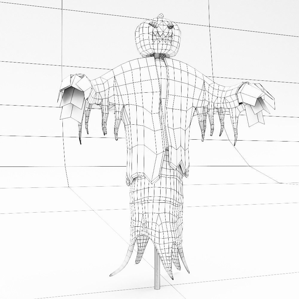 Scarecrow scary 3d model   Low-poly 3D model_7