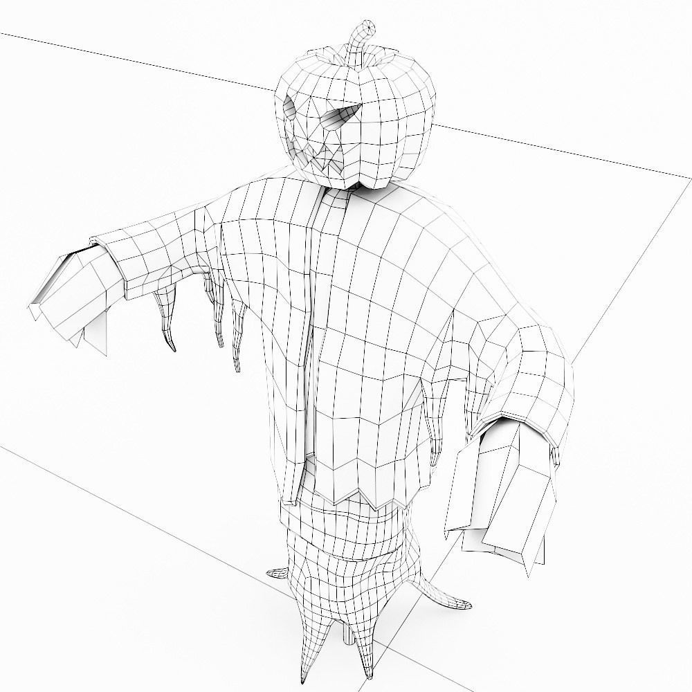 Scarecrow scary 3d model   Low-poly 3D model_5