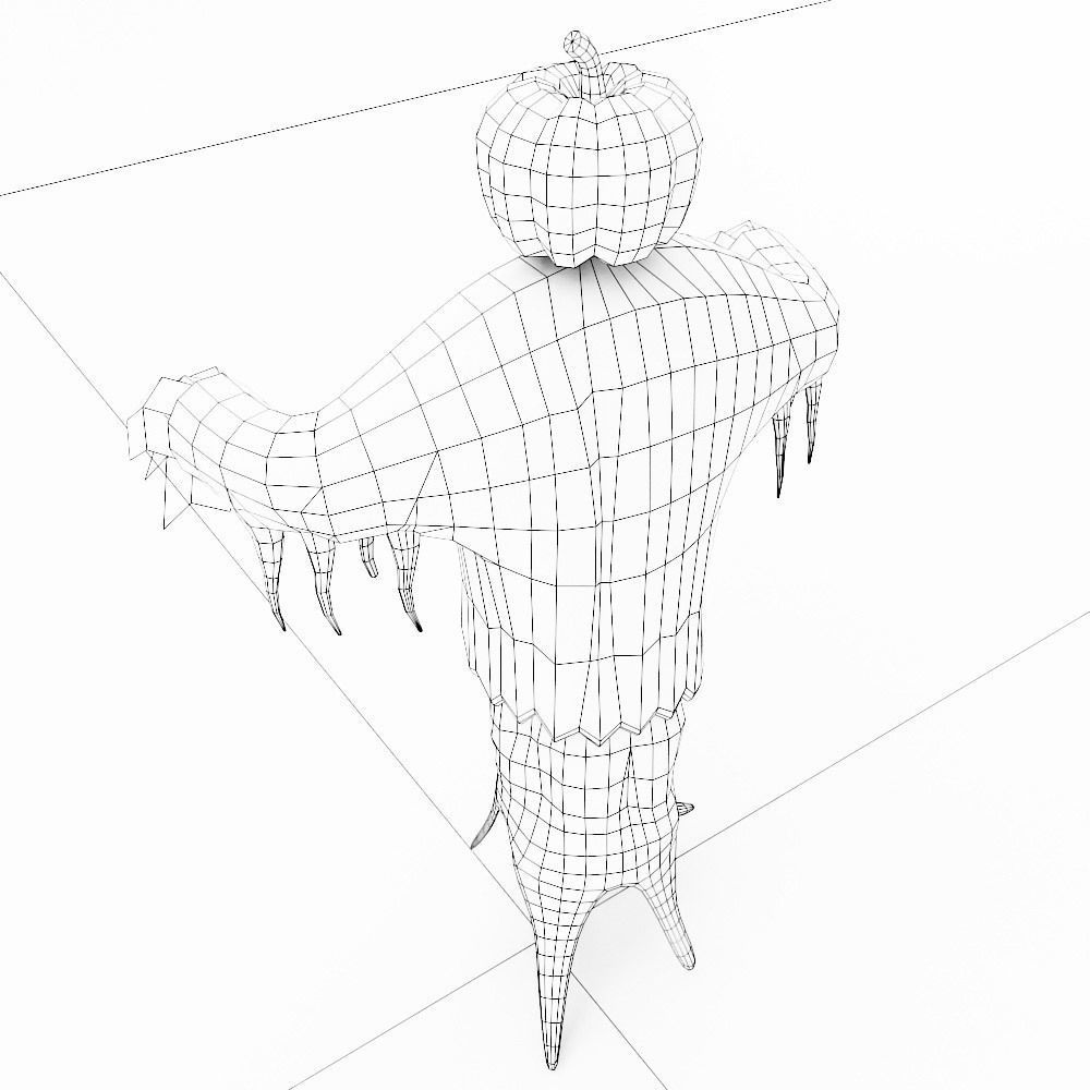 Scarecrow scary 3d model   Low-poly 3D model_6