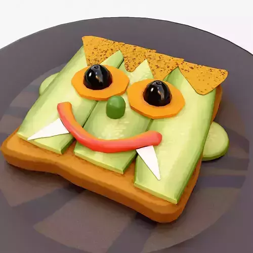 Sandwich Halloween food low poly 3d model 