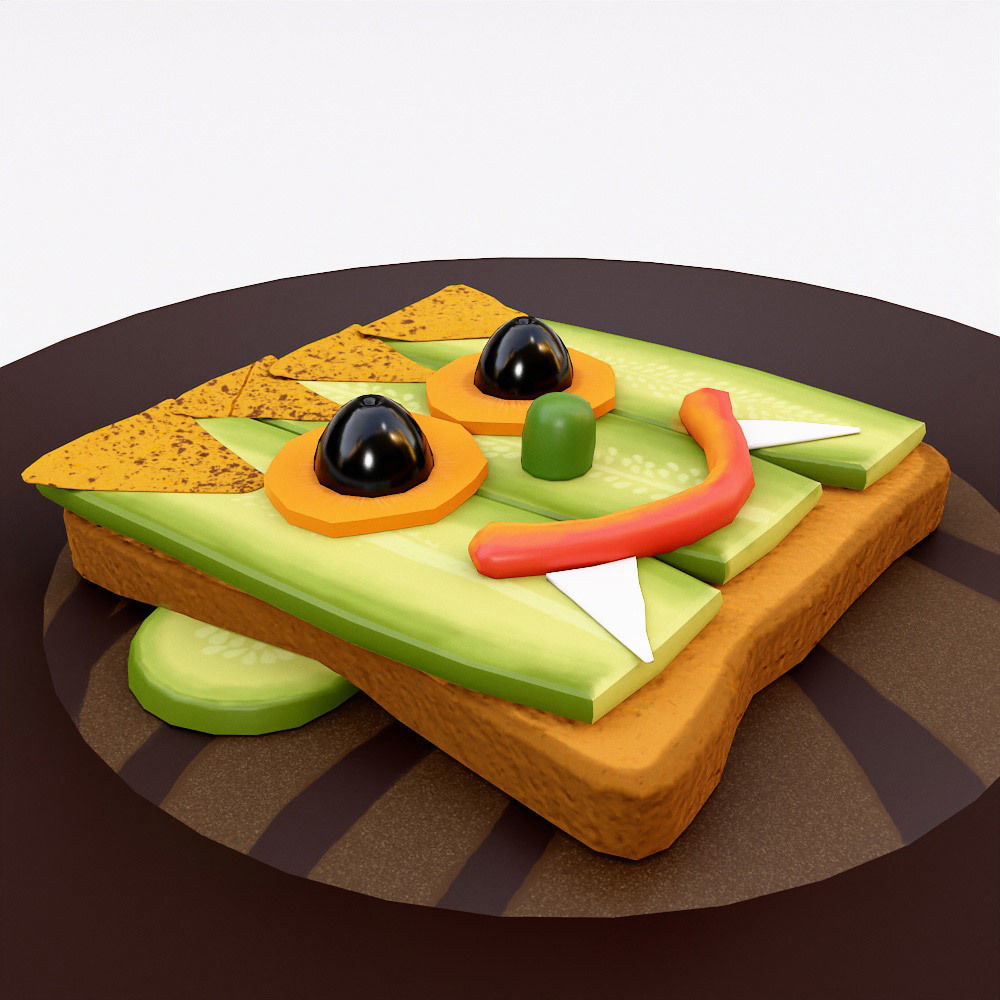 Sandwich Halloween food low poly 3d model  Low-poly 3D model_3