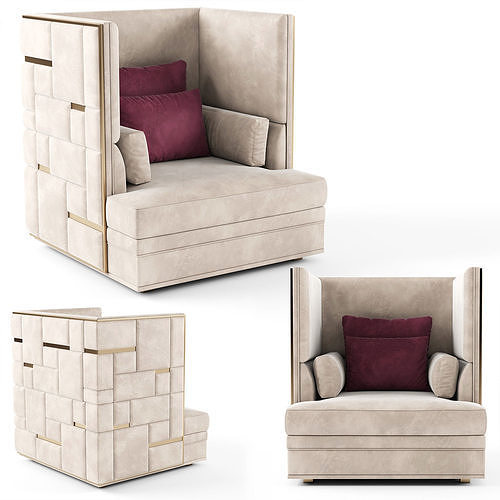 Visionnaire Babylon armchair 02 3D model