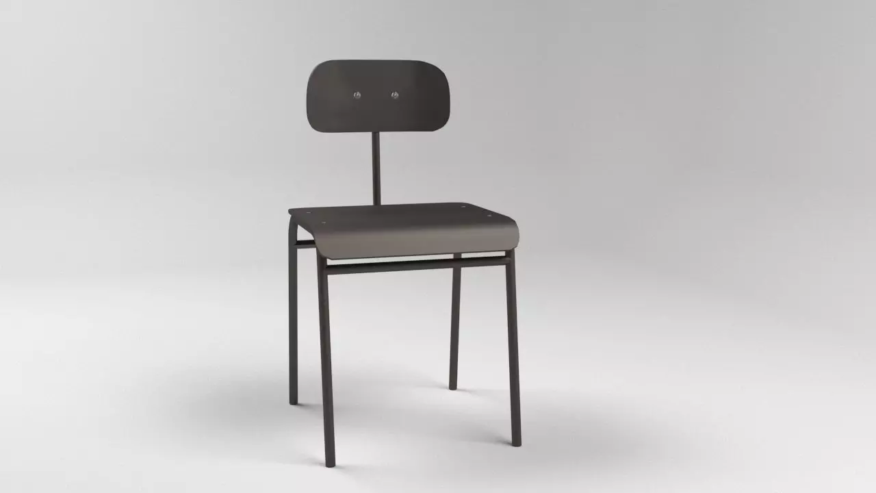 Assise chair with seat and back 3D model_0