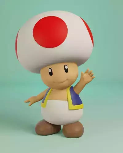 mario toad 3D print model