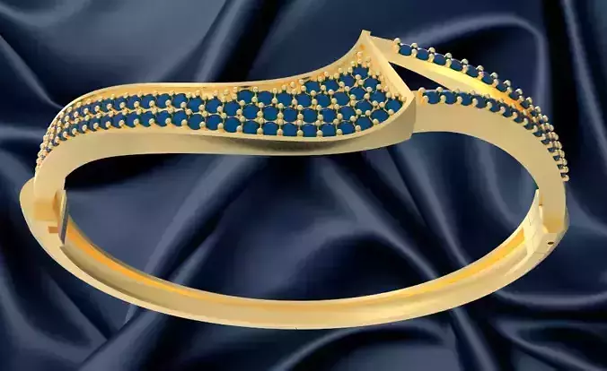 bracelet gold bangle with sapphires